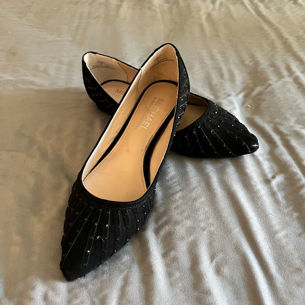 Michael Shannon Sparkly Black Business Flats | Size 6 US Women
